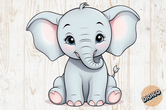 Download Cute Cartoon Baby Elephant - Baby Collection