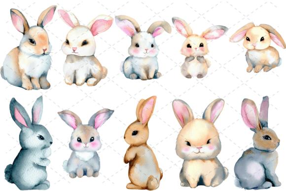 Download 10 Bunny Watercolor Animal Baby Bundle - Baby Collection