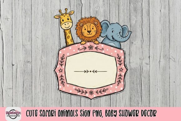 Download Cute Safari Animals Sign PNG, Baby Shower Decor - Baby Collection