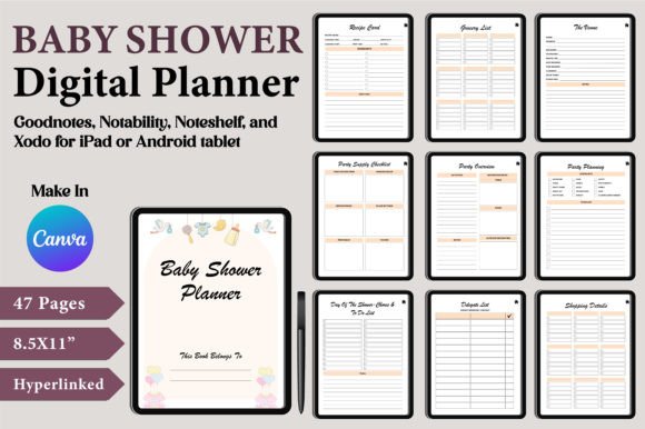 Download Editable Digital Baby Shower Planner - Baby Collection