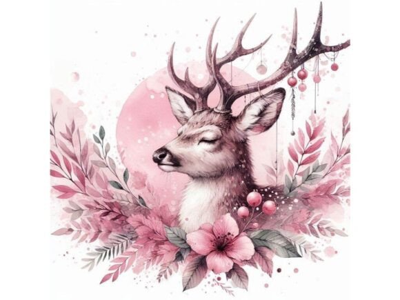 Download Digital Deer Art with Pink Theme - Pink Collection