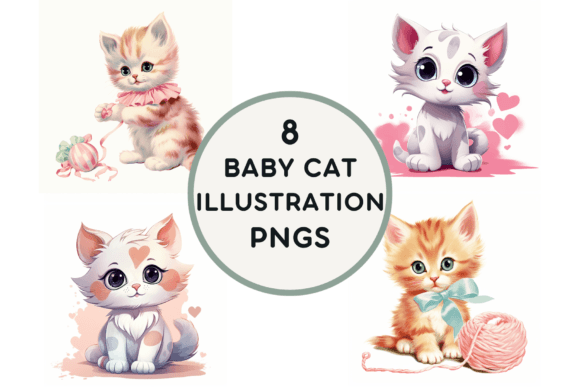 Download Baby Cat Illustration PNGS - Baby Collection