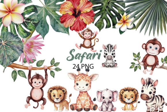 Download Safari Watercolor Clipart, Baby Shower - Baby Collection