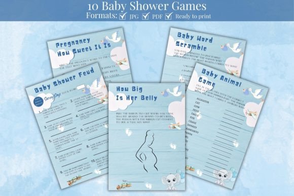 Download Modern Baby Shower Games Bundle - Baby Collection